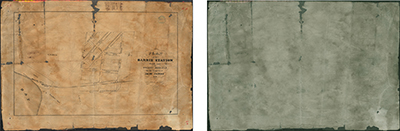 Map work #1, Erasure: Accession# 979-38; Project for a Village on Kempenfelt Bay, 28 Jan, 1812