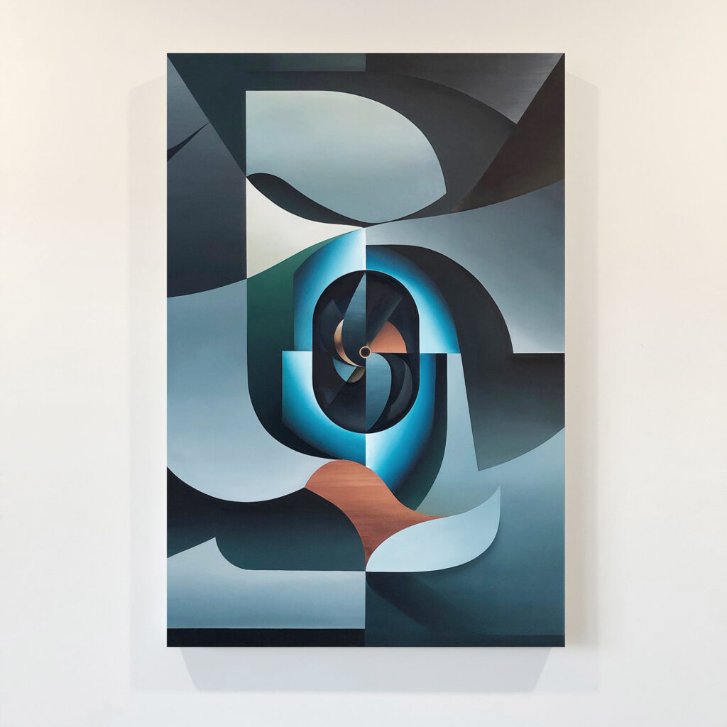 polemagnetpole Oil, caulk on canvas 36 x 24in 2020